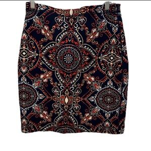 J.McLaughlin Paisley Halle Reversible Scuba Skirt MIDI Size Medium MobWife Prep